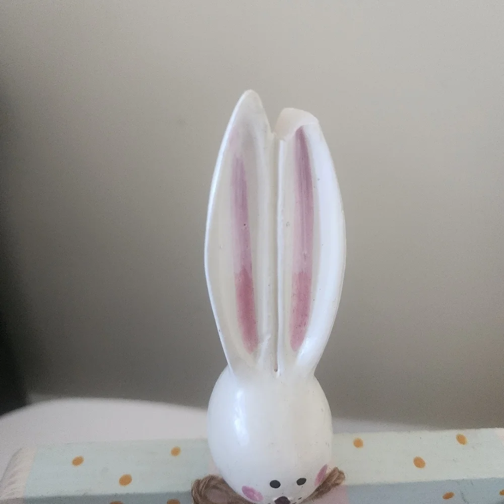 Colorful Wooden Bunny Figurines